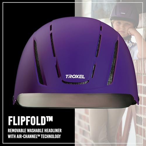 Troxel Spirit Full Coverage Horse Riding Helmet, Low-Profile Adjustable Design, Safety Horseback Riding Gear, Large (7-3/8 - 7-3/4), Violet Duratec - Image 3