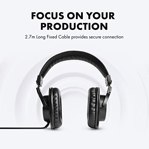 M-Audio HDH40 – Over Ear Studio Headphones with Closed Back Design, Flexible Headband and 2.7m Cable for Studio Monitoring, Podcasting and Recording - Black - Image 4