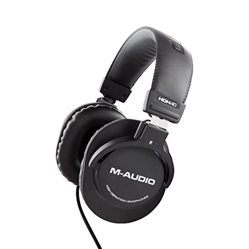 M-Audio HDH40 – Over Ear Studio Headphones with Closed Back Design, Flexible Headband and 2.7m Cable for Studio Monitoring, Podcasting and Recording - Black - Image 1