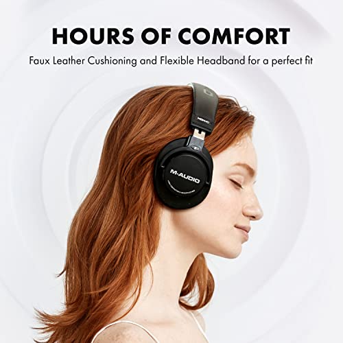 M-Audio HDH40 – Over Ear Studio Headphones with Closed Back Design, Flexible Headband and 2.7m Cable for Studio Monitoring, Podcasting and Recording - Black - Image 3