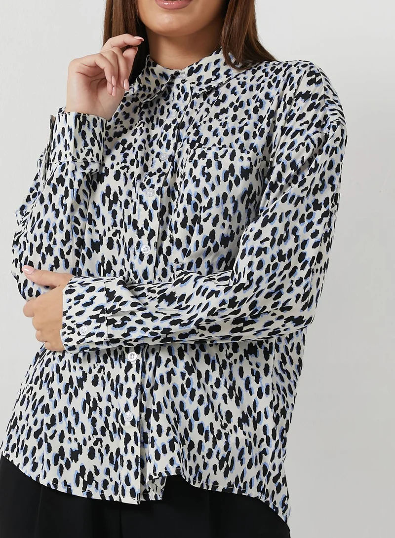 NASTY GAL Oversized Printed Shirt