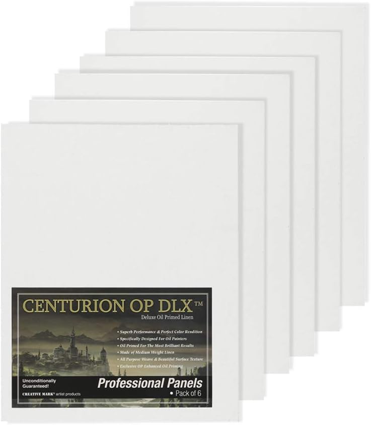 Centurion Deluxe Professional Oil Primed Linen Canvas Panels - 8x10-6 Pack of Linen Canvases for Painting, Artwork and More - Image 1