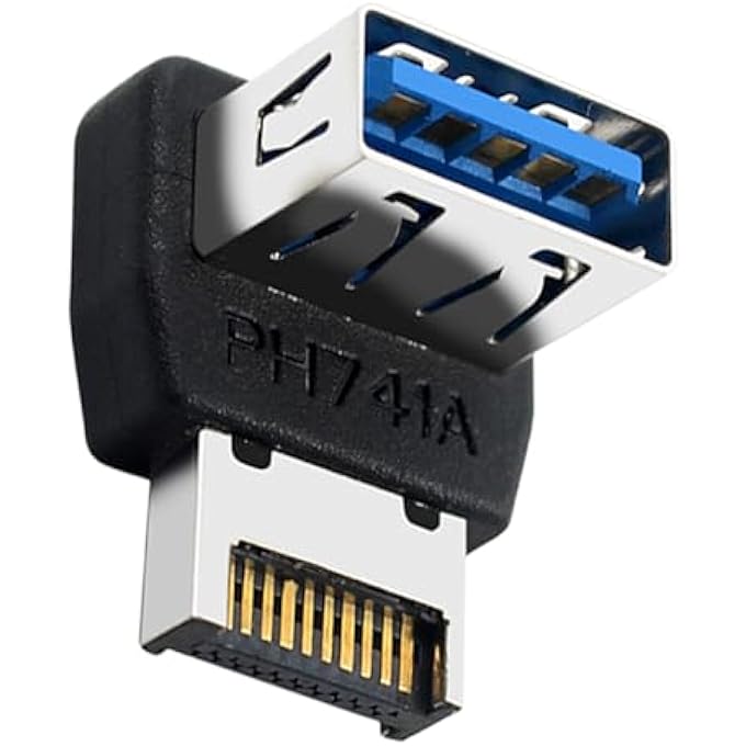 rayihni USB 3.1 FRONT PANEL CONVERTER,COMPUTER MOTHERBOARD USB3.1 TO INTERFACE ADAPTER | 90 DEGREE STEERING CONNECTOR FOR TEENS GIRLS MEN WOMEN - Image 1