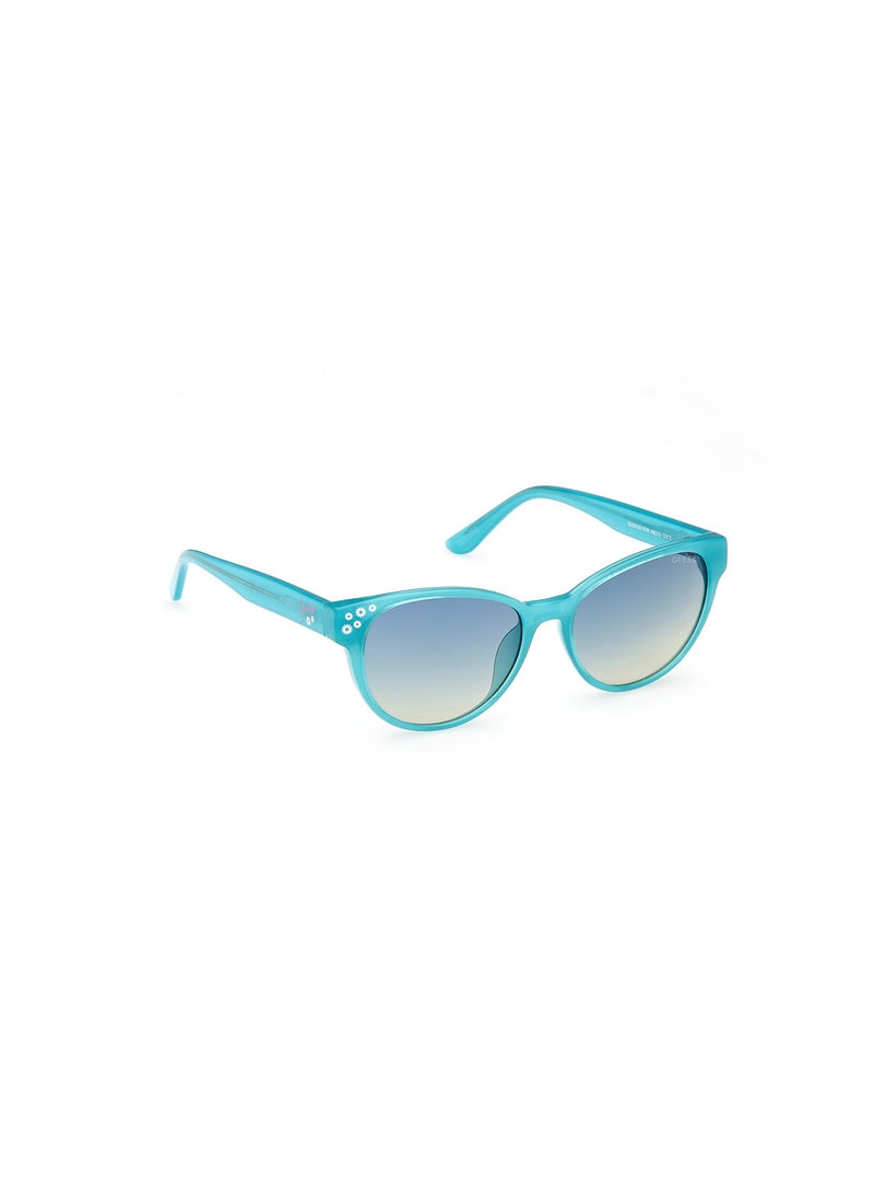 GUESS - Girls UV Protection Cat Eye Shape Sunglasses - GU0012887W49 - Lens Size: 49 Mm - Shiny Turquoise - Image 1