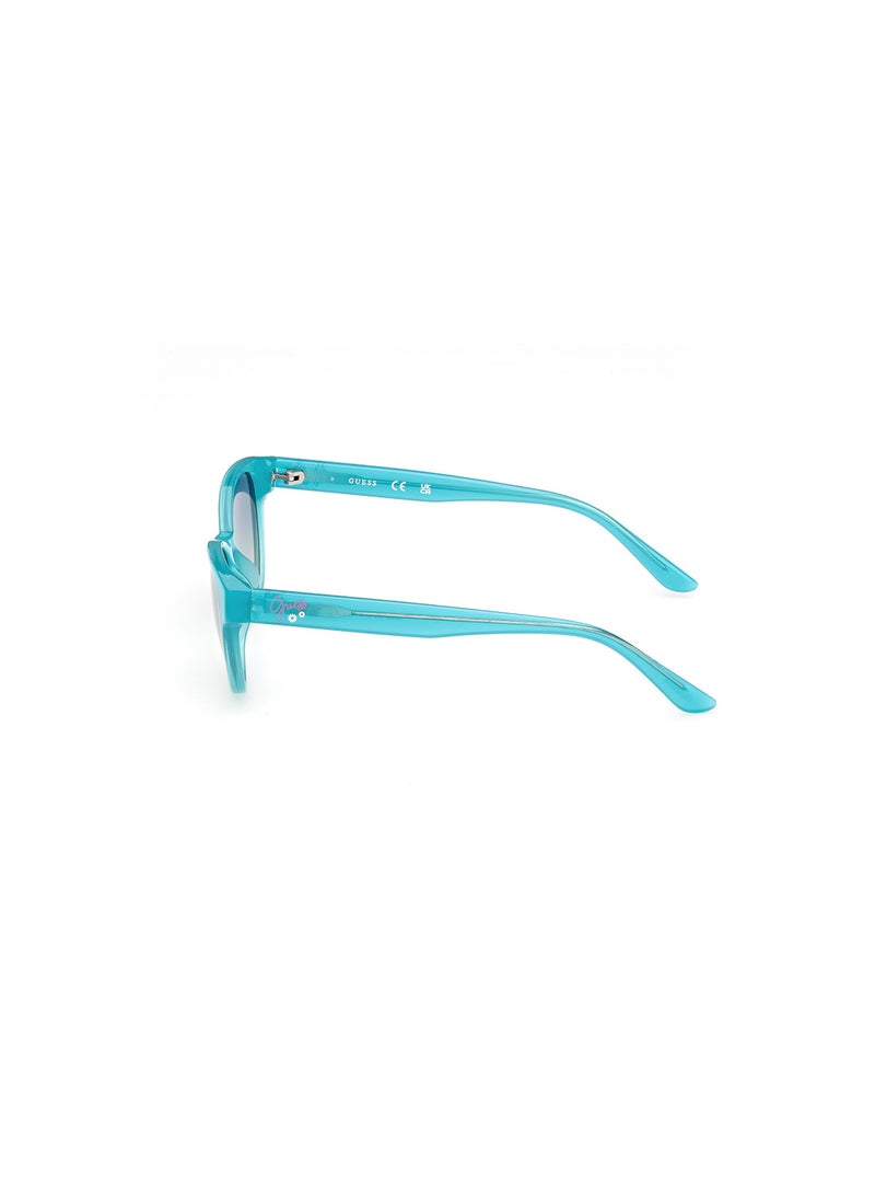 GUESS - Girls UV Protection Cat Eye Shape Sunglasses - GU0012887W49 - Lens Size: 49 Mm - Shiny Turquoise - Image 1