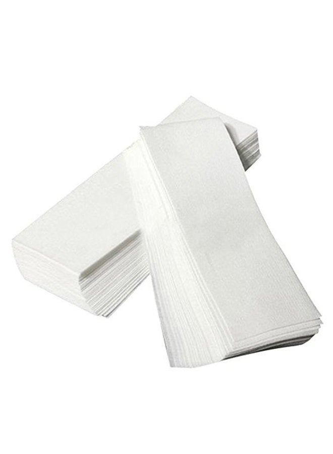 Fodattm Flyott 100PCS White Large Facial Body Hair Removal Non Woven Wax Strip Epilating Waxing Strips - Image 1