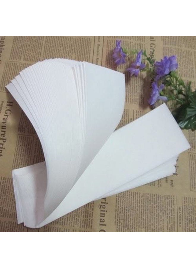 Fodattm Flyott 100PCS White Large Facial Body Hair Removal Non Woven Wax Strip Epilating Waxing Strips - Image 2