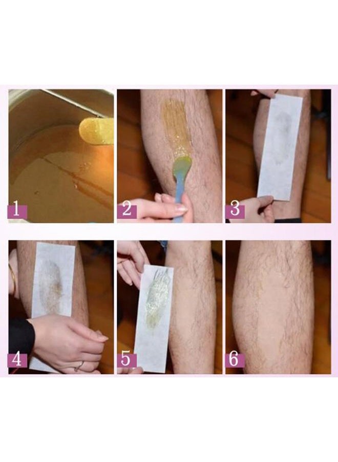 Fodattm Flyott 100PCS White Large Facial Body Hair Removal Non Woven Wax Strip Epilating Waxing Strips - Image 3