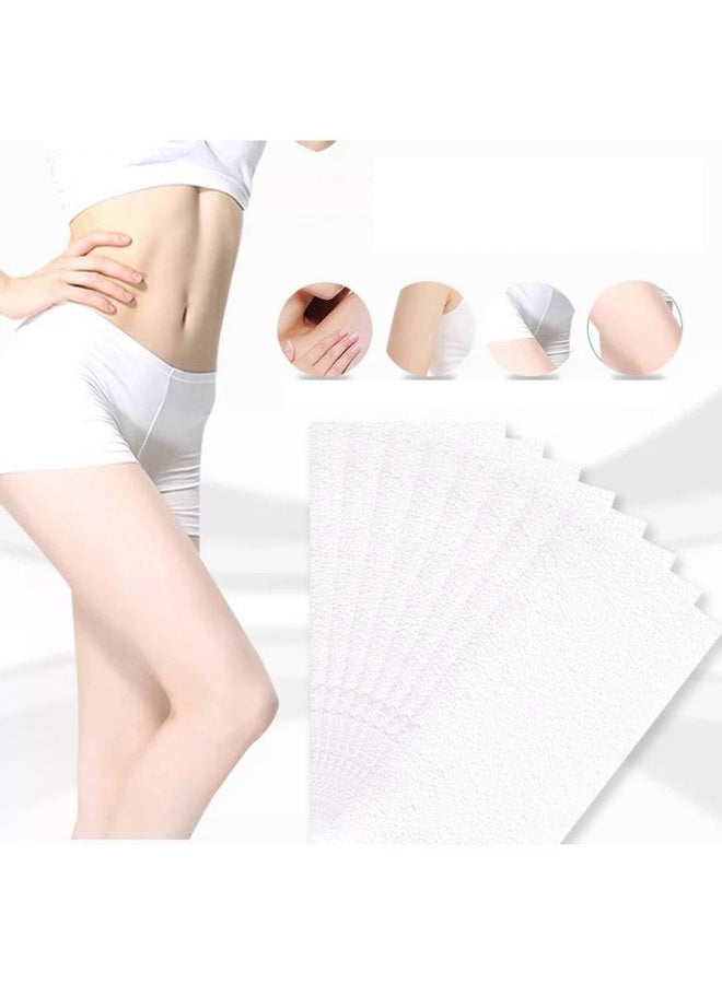 Fodattm Flyott 100PCS White Large Facial Body Hair Removal Non Woven Wax Strip Epilating Waxing Strips - Image 4