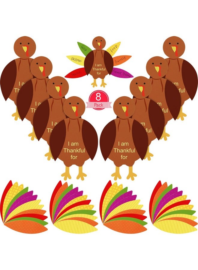 Gejoy 56 Pieces Thanksgiving Turkey Craft Kits DIY Turkey Thanksgiving Party School Activities Decoration Supplies, Makes Up to 8 Turkeys - Image 1