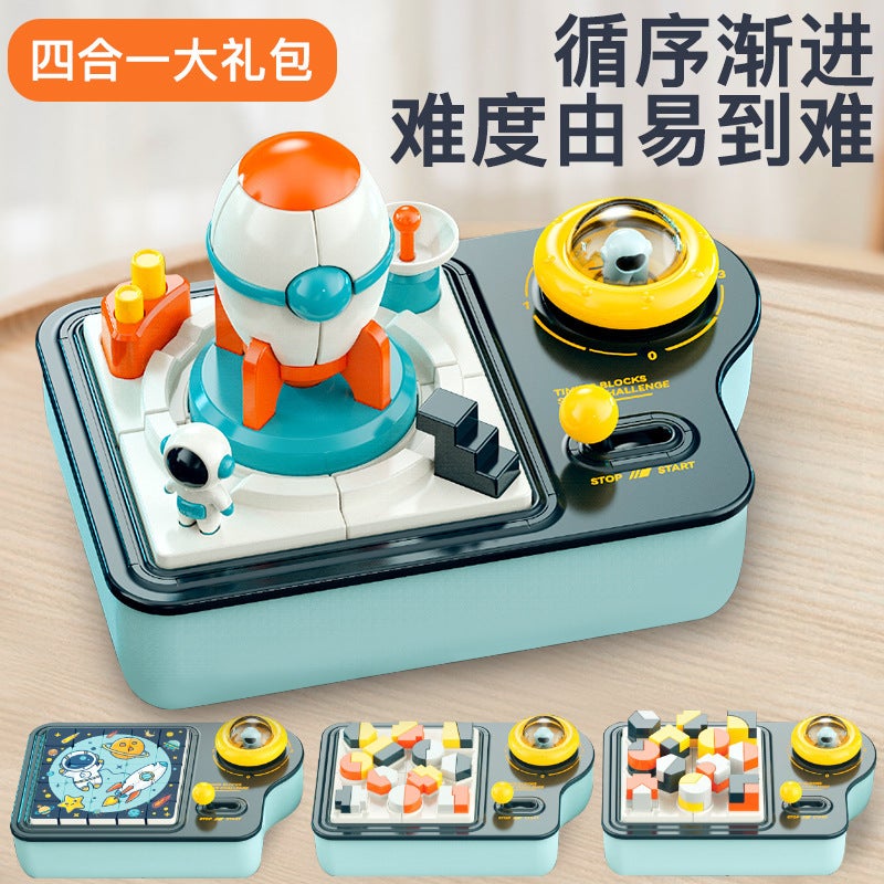 New Tiktok Explosions Timing Ejection Assembled Rocket Building Blocks Astronaut Jigsaw Puzzle Parent-Child Educational Toys - Image 4