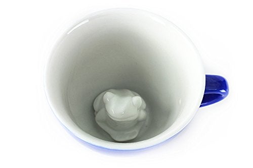 Creature Cups FROG Ceramic Cup (11 Ounce, Cobalt Blue) - Hidden 3D Animal Inside Mug Emerges As You Drink - Holiday, Birthday and Housewarming Drinkware Gift for Coffee & Tea Lovers - Image 3