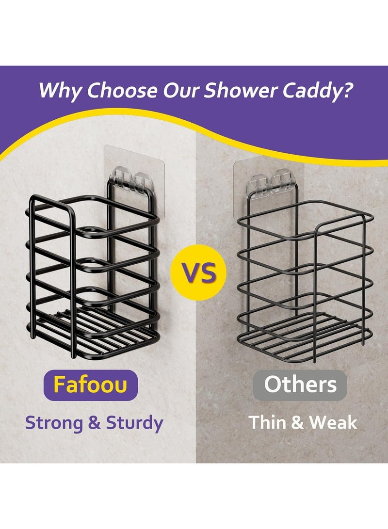 Beauenty Shower Caddy 5 Pack, Adhesive Bathroom Organizer, with 10 Hooks, No Drilling, Large Capacity, Waterproof Stainless Steel Shower Shelf for Inside Shower - Image 4