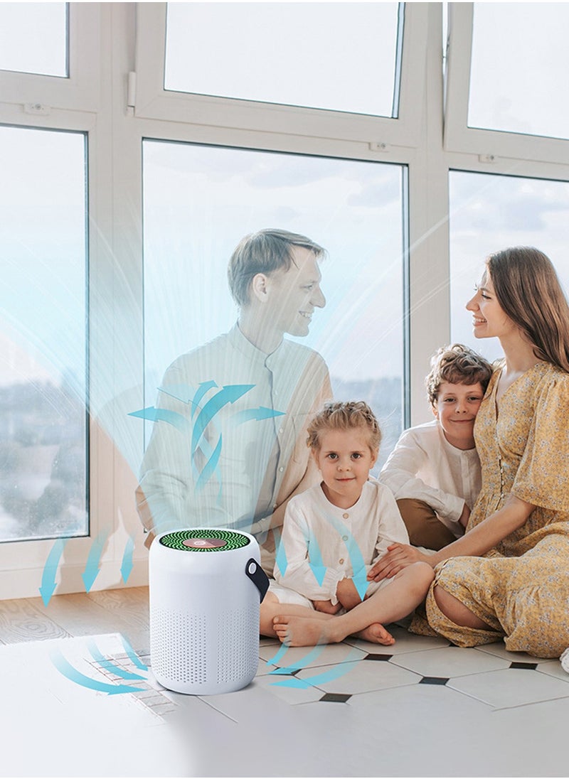 LEOKOR - Portable Air Purifier with Air Quality Detect, USB HEPA Air Filter Cleaner, 4 Operating Modes Sterilization Negative Ion Odor Eliminator for Bedroom Home Office - Image 1