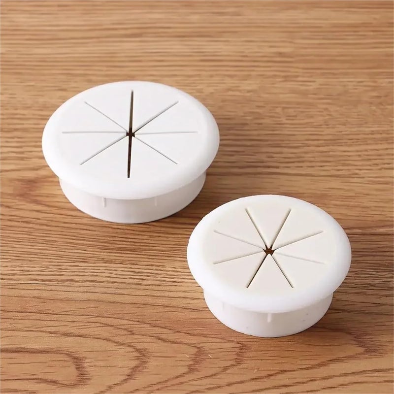 Desk Grommet 20pcs 50/60mm Desk Cord Grommets Wire Organizer Cable Hole Cover Cable Passing Threading Box Cover(Black-50mm) - Image 3