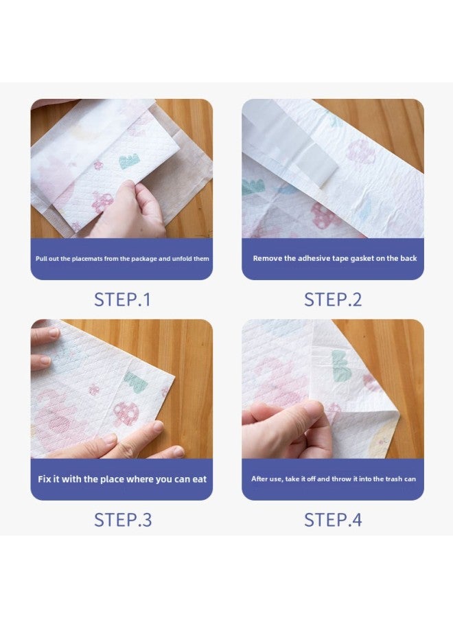 Disposable Placemat For Eating Out, Baby Table Mat, Oil-proof And Waterproof, Kidsren's Dining Chair, Dining Table Mat, Tablecloth, Desktop-Color:Default Item-Specifications: 20 Pieces Individually Packed - Style (cute) - Image 5