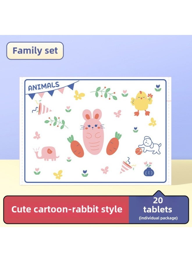 Disposable Placemat For Eating Out, Baby Table Mat, Oil-proof And Waterproof, Kidsren's Dining Chair, Dining Table Mat, Tablecloth, Desktop-Color:Default Item-Specifications: 20 Pieces Individually Packed - Style (cute) - Image 1