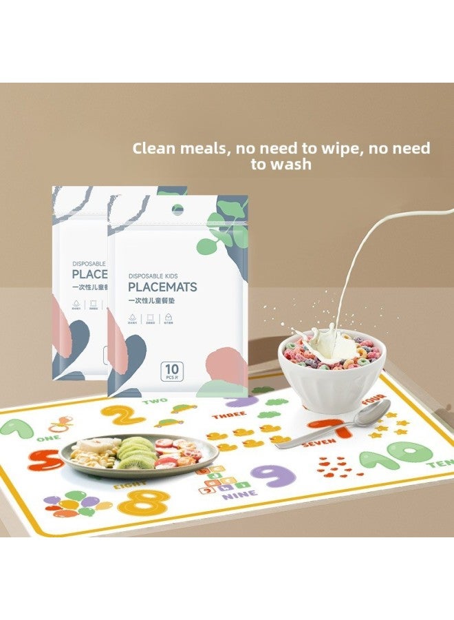 Disposable Placemat For Eating Out, Baby Table Mat, Oil-proof And Waterproof, Kidsren's Dining Chair, Dining Table Mat, Tablecloth, Desktop-Color:Default Item-Specifications: 20 Pieces Individually Packed - Style (cute) - Image 2