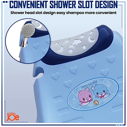 JUNIOR JOE Children Shampoo Chair for 2-8 Year Old Bathing Seat Perfect Kids Hair Washing Station (Blue) - Image 5
