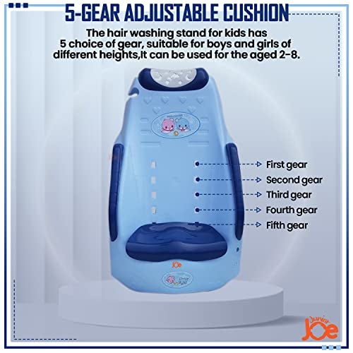 JUNIOR JOE Children Shampoo Chair for 2-8 Year Old Bathing Seat Perfect Kids Hair Washing Station (Blue) - Image 4