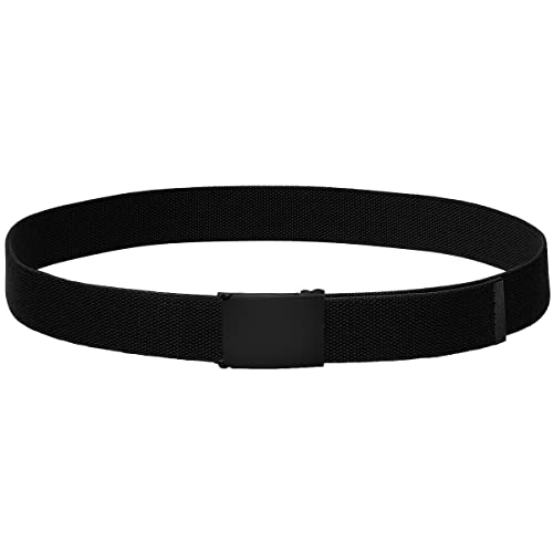 Falari Canvas Web Belt Fully Adjustable Cut to Fit Golf Belt Flip Top Black Buckle - Black - Image 4