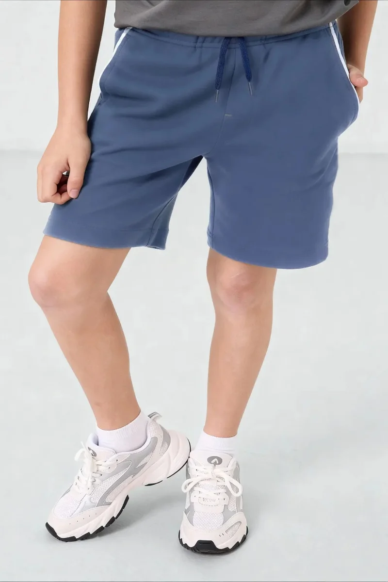 Tommylife Maya Blue TOMMY Youth Cotton-Blend Shorts for Men | Best Price UAE