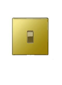 BG Electrical BG Electrical FPB1212 1-Gang 2-Way Metal Brushed/Stainless Steel Light Switch - Polished Brass  - Image 1