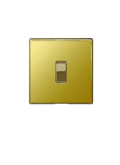 BG Electrical BG Electrical FPB1212 1-Gang 2-Way Metal Brushed/Stainless Steel Light Switch - Polished Brass  - Image 3
