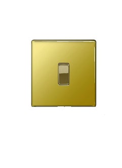 BG Electrical BG Electrical FPB1212 1-Gang 2-Way Metal Brushed/Stainless Steel Light Switch - Polished Brass  - Image 2
