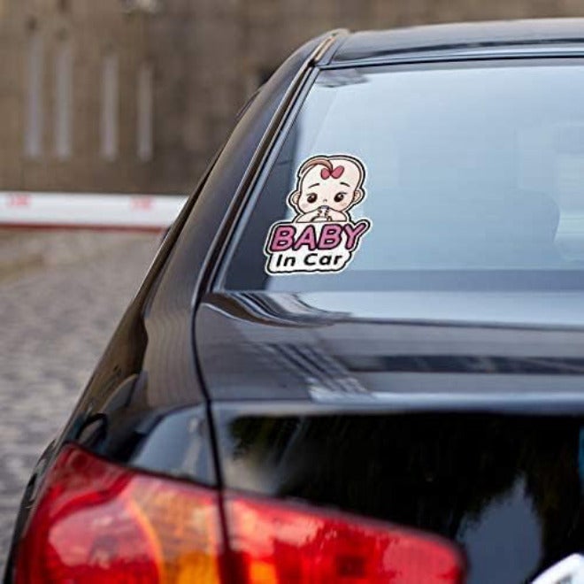 Outus 2 Pieces Baby in Car Stickers Sign and Decal for Girl, Baby Car Sticker, Removable Safety Sticker Notice Board, Cute Baby Window Car Sticker, On Board Stickers, 2 Count (Pack of 1), M-45 Easy handling optimized design - Image 5