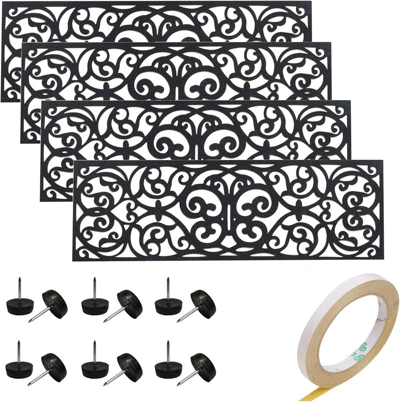 UFelice Rubber Stair Treads, Outdoor Stair Treads Non-Slip, Butterfly Designed Stair Tread Mats, Anti-Slip Step Mat - Set of 4 Include Stay-on-Kit, 30 x 10 Inches - Image 1