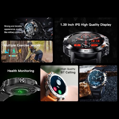 Karlak K52 Smart Watch with BT Call for Android/iOS 1.39'' Large IPS Screen Smartwatch Heart Rate Sleep Step Monitor Sport Watches - Image 5