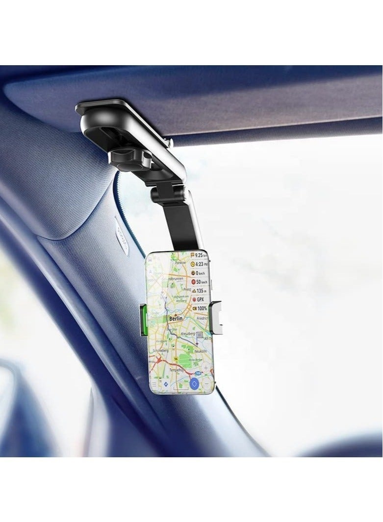 ELTRAZONE Car Mobile Phone Holder 360 Flexible Rotating Holder for Car Sun Visor│ Mobile Phone Holder for Kitchen │Desk Multipurpose Holder - Image 2