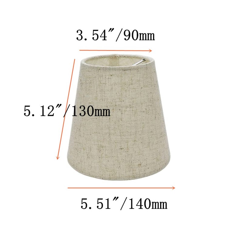 Tsnamay ظلال ثريا مصنوعة يدويًا 6 قطع، ظلال مصباح ثريا من الكتان، مجموعة ظلال مصابيح صغيرة من 6 لظلال الثريا، كتان متقاطع - Image 2