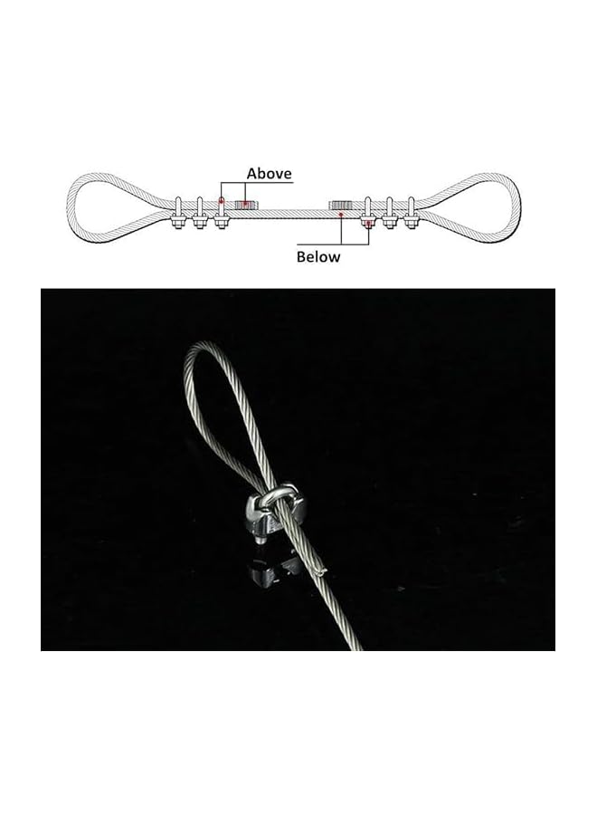 PROMASS promass 20pcs Wire Rope Cable Clip Clamp U Bolt Saddle Fastener (3 Mm)  - Image 2