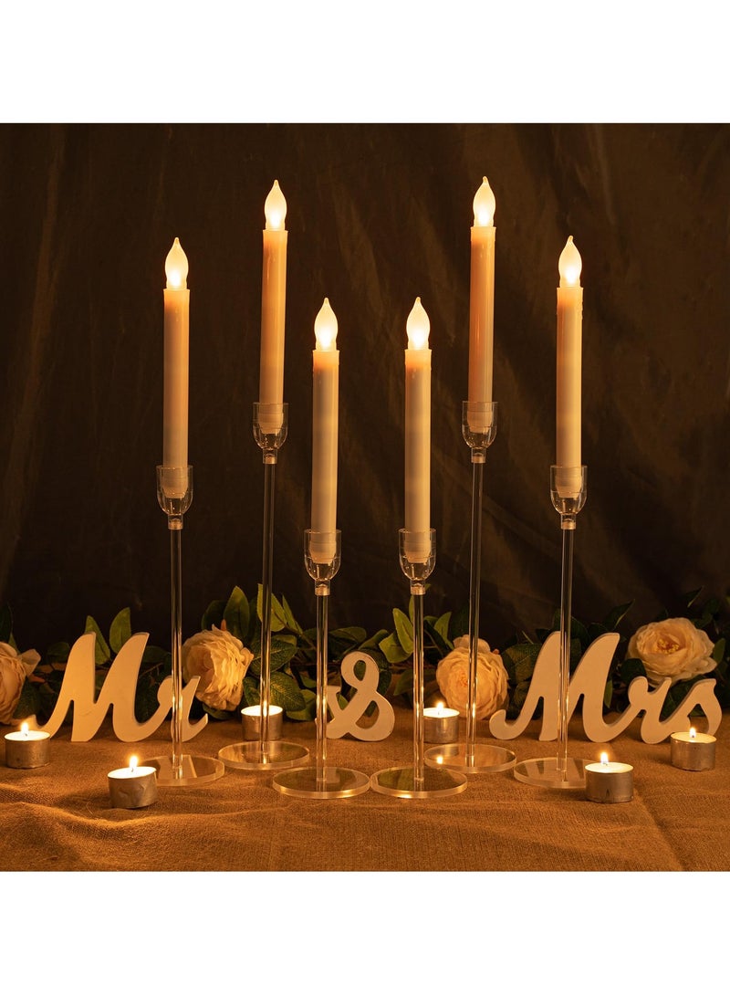 SYOSI 6 Pcs Acrylic Candle Holders, Taper Candle Holder Set for Table Centerpieces, Decorative Candlestick Holders for Wedding Decor, Dining Room - Image 2