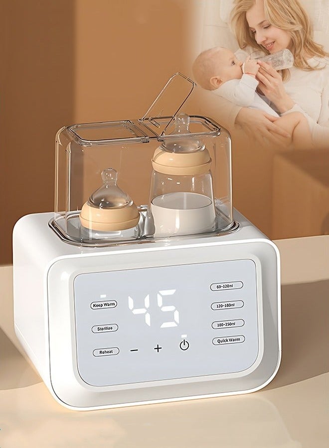 ميكسد 8 في 1 مدفأة زجاجات الطفل ومعقم وصانع طعام الطفل الكهربائي ومذيب حليب الأطفال مع المؤقت، والتحكم في درجة الحرارة بدقة، والشاشة LCD، والضوء الليلي، والتعقيم، لمدفئة حليب الزجاجات المزدوجة - Image 1