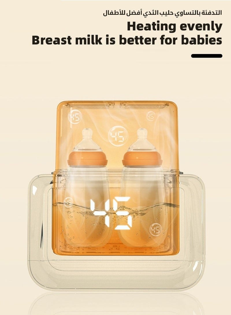 ميكسد 8 في 1 مدفأة زجاجات الطفل ومعقم وصانع طعام الطفل الكهربائي ومذيب حليب الأطفال مع المؤقت، والتحكم في درجة الحرارة بدقة، والشاشة LCD، والضوء الليلي، والتعقيم، لمدفئة حليب الزجاجات المزدوجة - Image 5