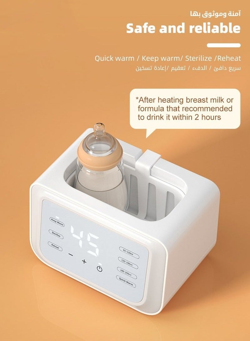 ميكسد 8 في 1 مدفأة زجاجات الطفل ومعقم وصانع طعام الطفل الكهربائي ومذيب حليب الأطفال مع المؤقت، والتحكم في درجة الحرارة بدقة، والشاشة LCD، والضوء الليلي، والتعقيم، لمدفئة حليب الزجاجات المزدوجة - Image 4