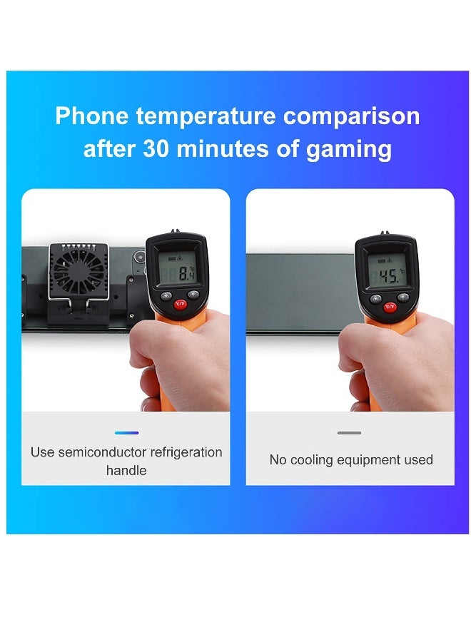 Mobile Game Controller with Active Cooling Fan, Semiconductor Phone Radiator Grip for Heat Dissipation, Compatible with iOS/Android Devices - Black - Image 4