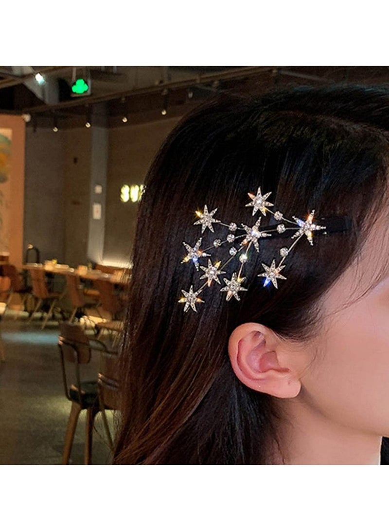 Goolsky Elegant, Stylish, And Full Of Stars, This Collection Of Fashionable Hair Accessories For Fashionable Girls Includes A Golden Diamond-studded Hair Clip With Hollowed-out Bangs And Side Clips, Perfect For Parties, Shopping, And Commuting.  - Image 2