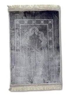 ماهمير سجادة صلاة علوية مخملية مضادة للانزلاق رمادي 70x110 سم (رمادي)  - Image 3