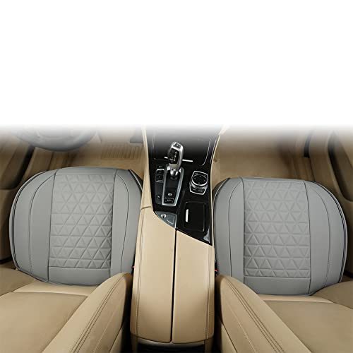 Black Panther 1 Pair Luxury Faux Leather Car Seat Covers Front Bottom Seat Cushion Covers, Anti-Slip and Wrap Around The Bottom, Fit 95% of Vehicles - Grey - Image 2