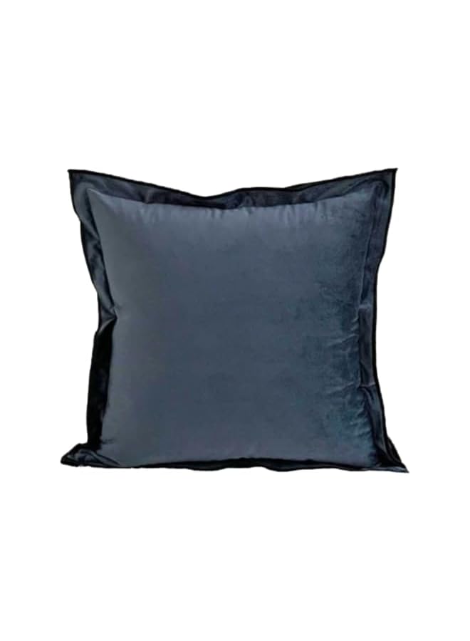 The Bros 2 Velvet Decorative Cushion Covers Dark Grey with Black Edge - 45 x 45 cm - Luxury Super Soft Throw Pillow Cases for Sofa or bed- Set of 2 - HomeLux - Image 2