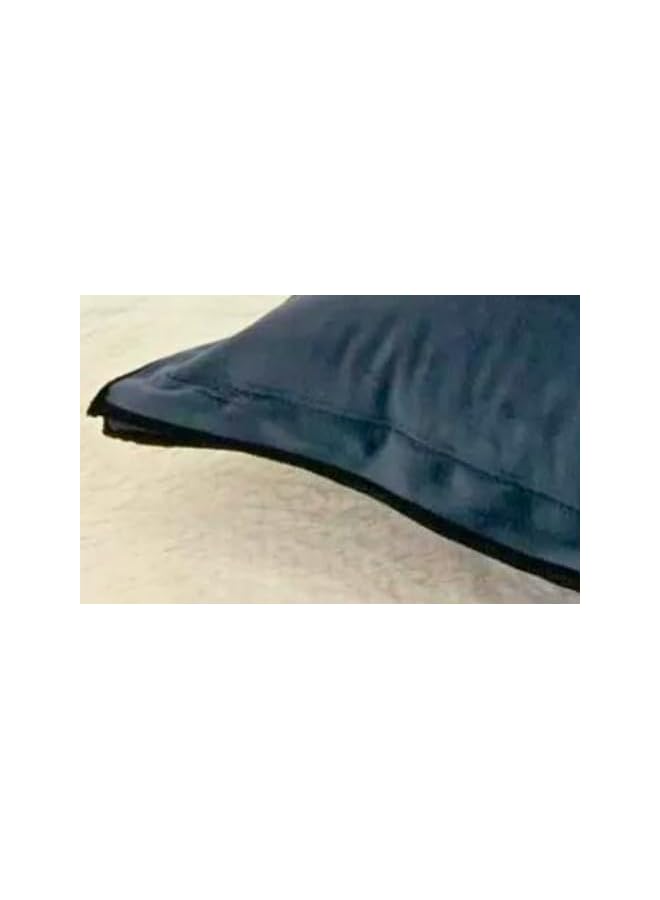 The Bros 2 Velvet Decorative Cushion Covers Dark Grey with Black Edge - 45 x 45 cm - Luxury Super Soft Throw Pillow Cases for Sofa or bed- Set of 2 - HomeLux - Image 4