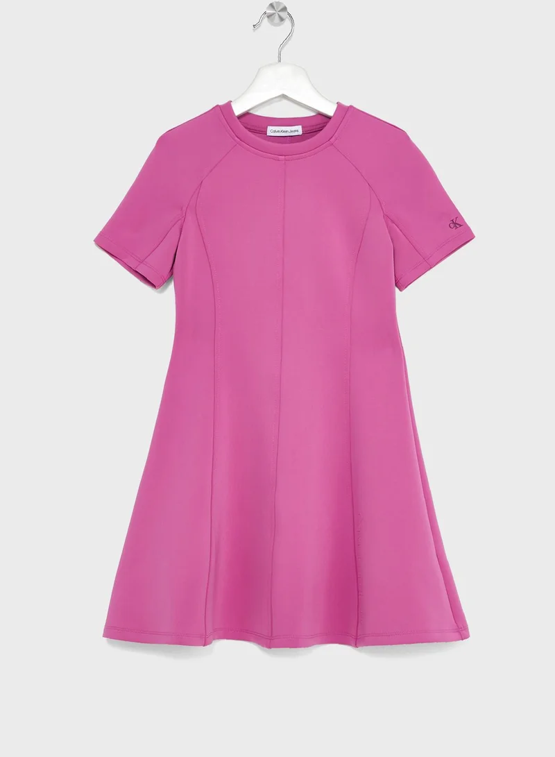 Calvin Klein Jeans Kids Crew Neck Midi Dress