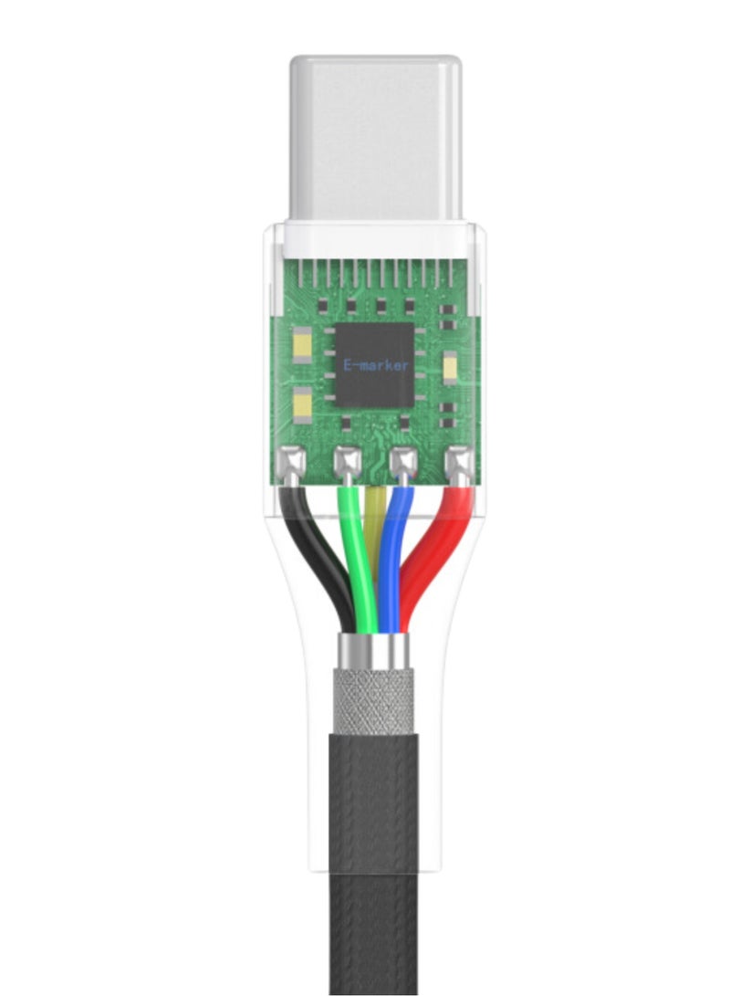 Huntkey C01 - USB-C to USB-C (USB2.0 5A), Cotton Braided Aluminum Shell iPhone 15, Sumsung, Oneplus Fast Charging Cable, Current: 3A, 2M - Image 4