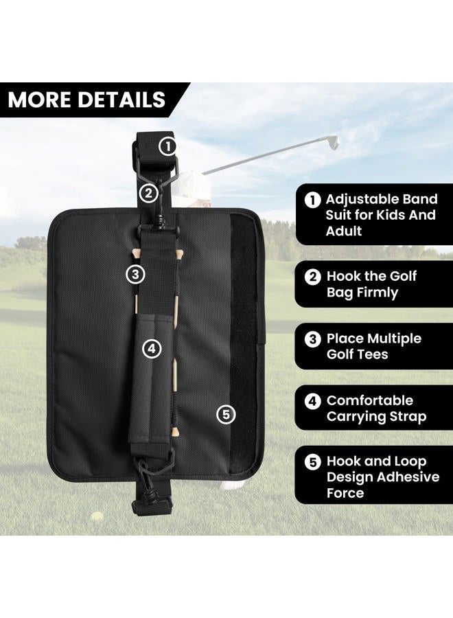 FINGER TEN Golf Club Bag Mini Lightweight for Men Women Ladies Kids with/Without Ball Pouch Pack, Portable for Driving Range Carrier Course Training Case (1 Pack in Black) - Image 2