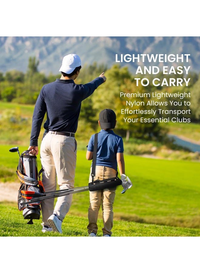 FINGER TEN Golf Club Bag Mini Lightweight for Men Women Ladies Kids with/Without Ball Pouch Pack, Portable for Driving Range Carrier Course Training Case (1 Pack in Black) - Image 4