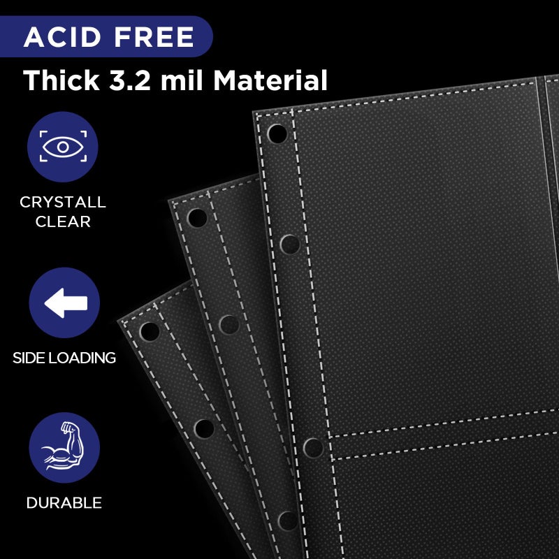 CollectHall Top Loader Sleeves 4-Pocket Trading Card Storage Refill Binder Pages â€“ 25 Pack - Image 5